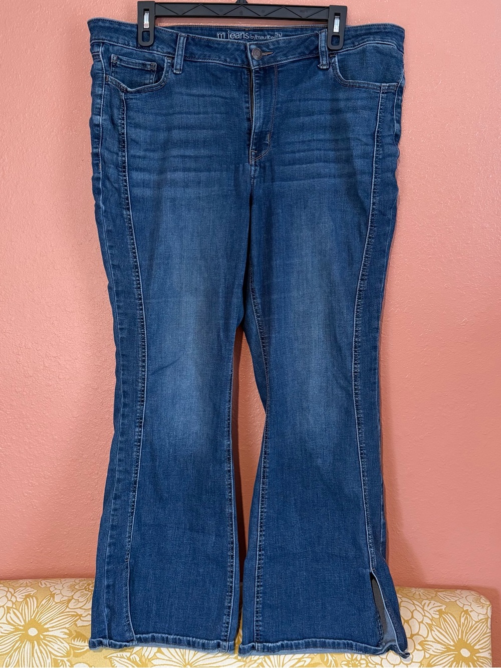 Maurices Dark Blue Flare Jeans with Side Slits